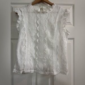 White Lace Sleeveless Top